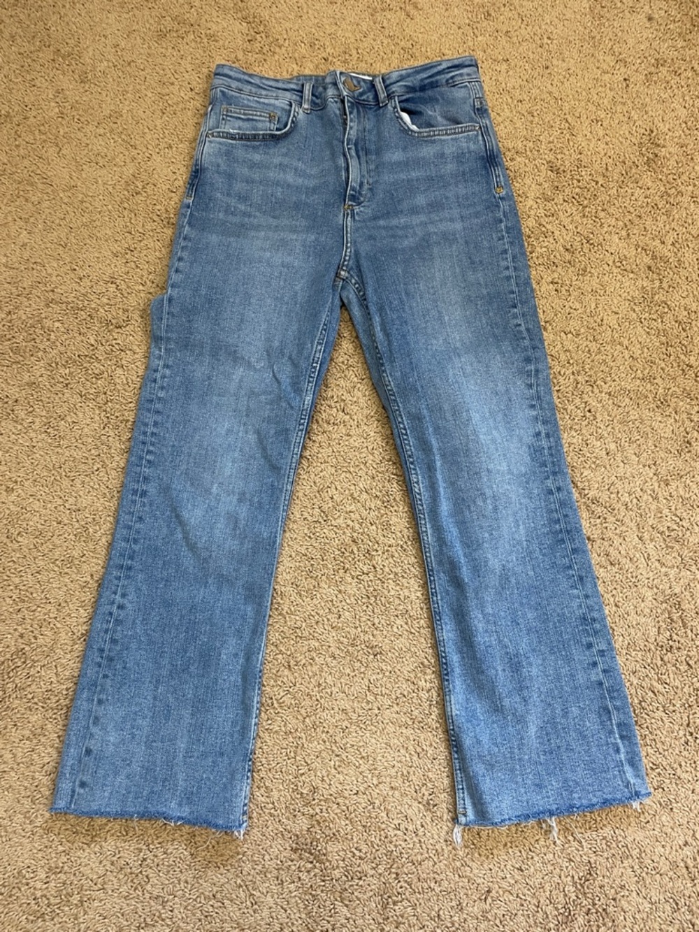 Zara Classic Straight-Leg Blue Jeans